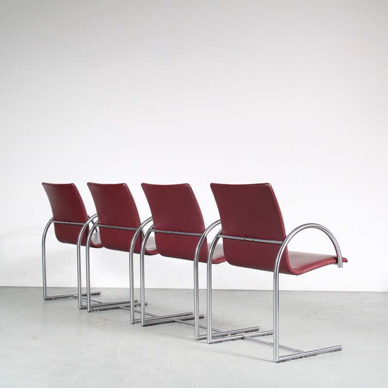Set of 4 vintage "Cirkel" dining chairs by Karel Boonzaaijer and Pierre Mazairac for Metaform, Netherlands 1980s