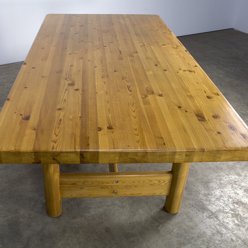 Large pine dining table - 1950s