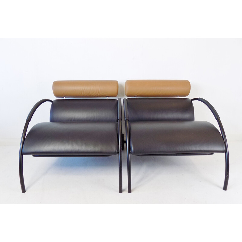 Pair of vintage Cor Zyklus leather armchairs by Peter Maly