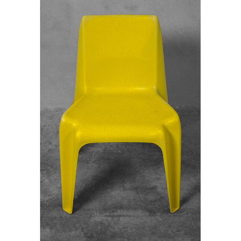 Satz von 4 gelben Vintage-Stühlen von Helmut Bätzner für Bofinger, 1964