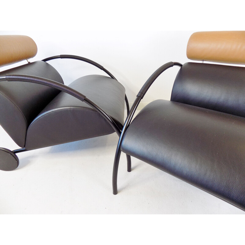 Pair of vintage Cor Zyklus leather armchairs by Peter Maly