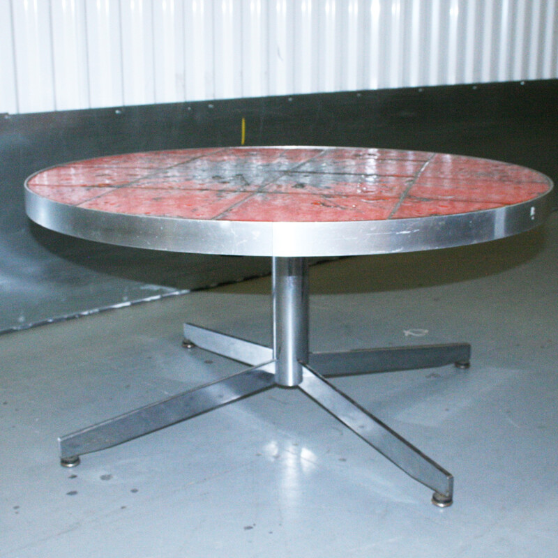 Vintage coffee table with ceramic top, Denmark 1960