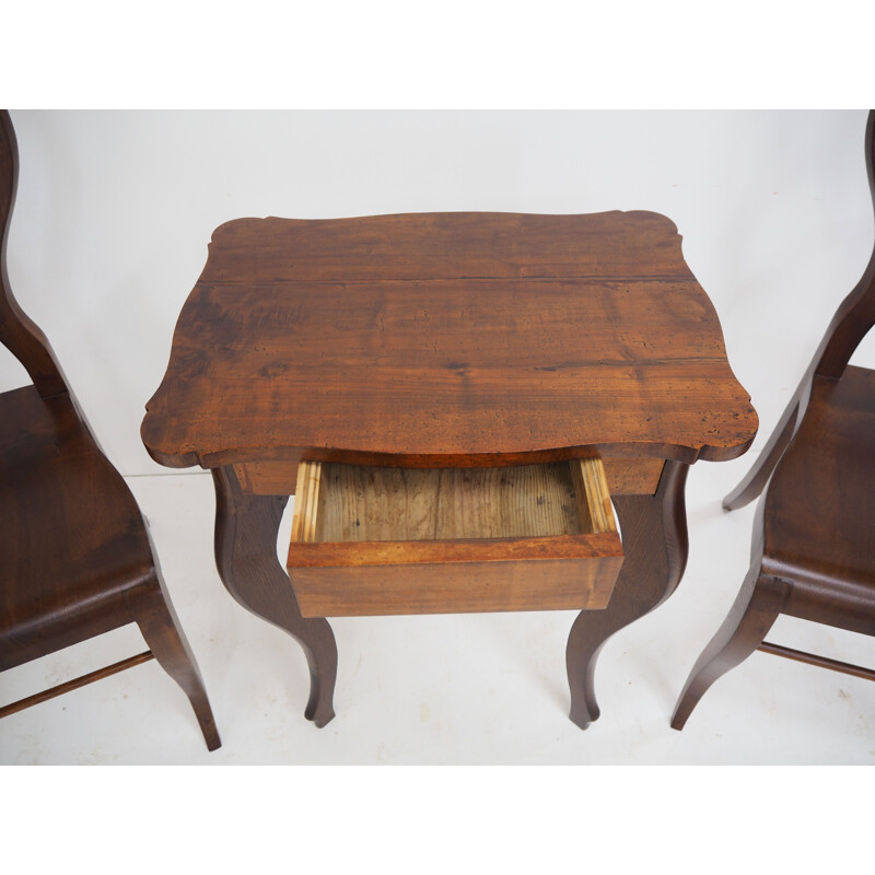 Vintage Beidermeier wooden dining set, 1850