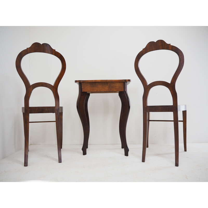 Vintage Beidermeier wooden dining set, 1850