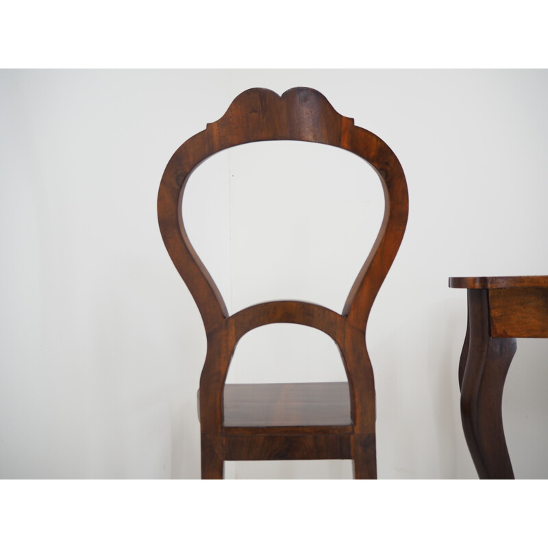 Vintage Beidermeier wooden dining set, 1850