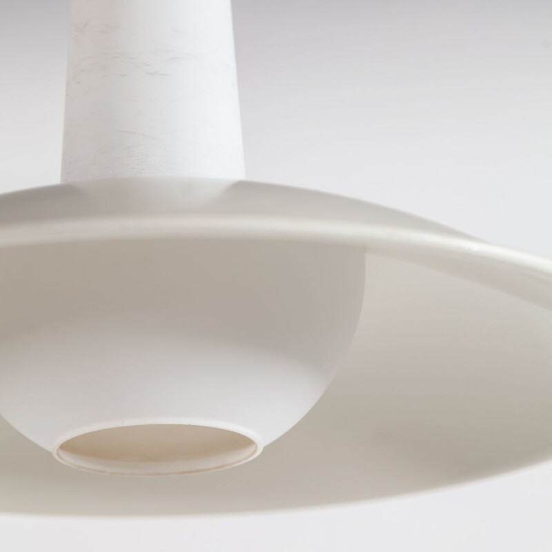Vintage metal and milk glass pendant lamp by Anvia, 1960