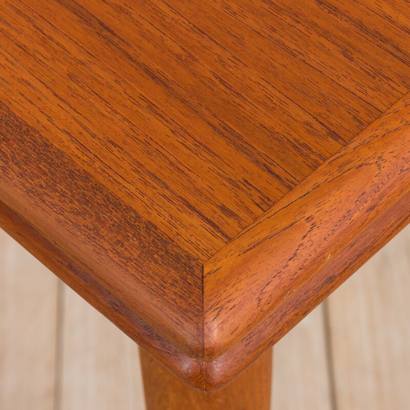 Danish vintage teak dining table with two hidden leaves, 1960s