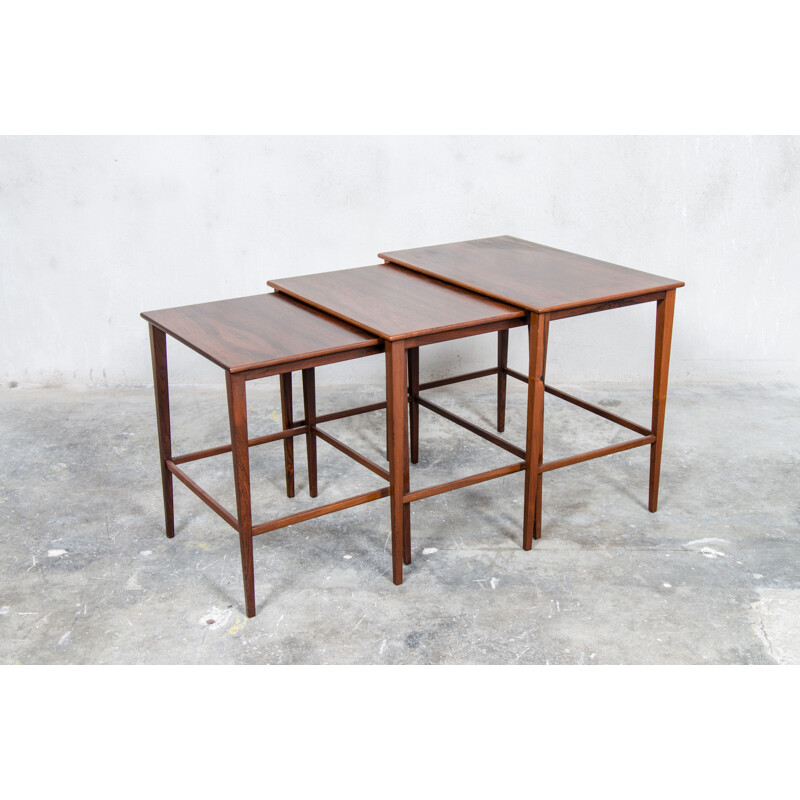 Vintage nesting tables in rosewood, Denmark 1960