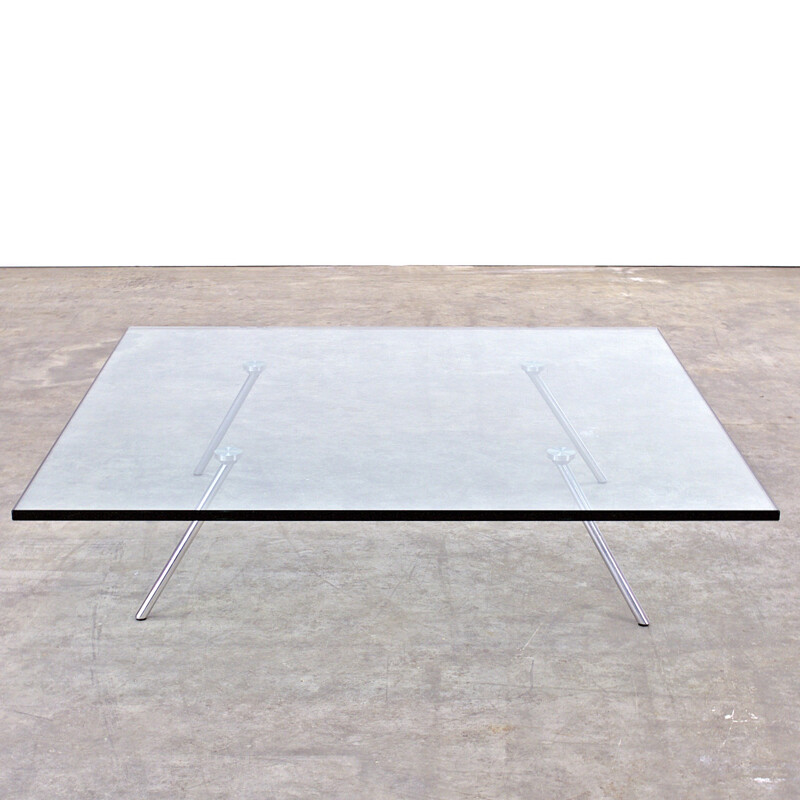 Glass square design coffee table - 1980s