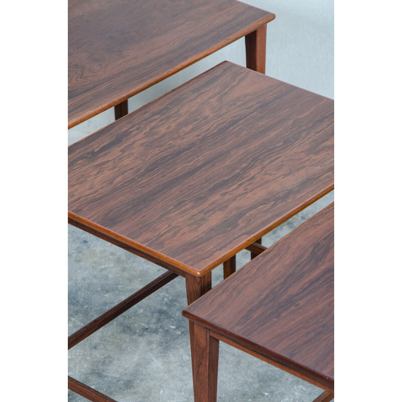 Vintage nesting tables in rosewood, Denmark 1960