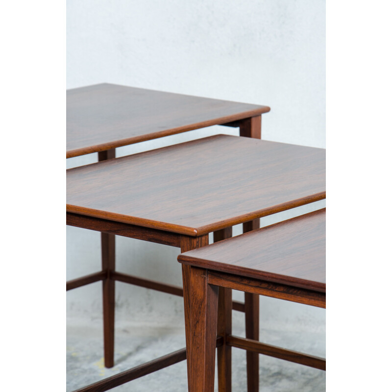 Vintage nesting tables in rosewood, Denmark 1960