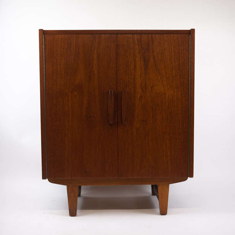 Mid-century teak cabinet with two doors, 1960s