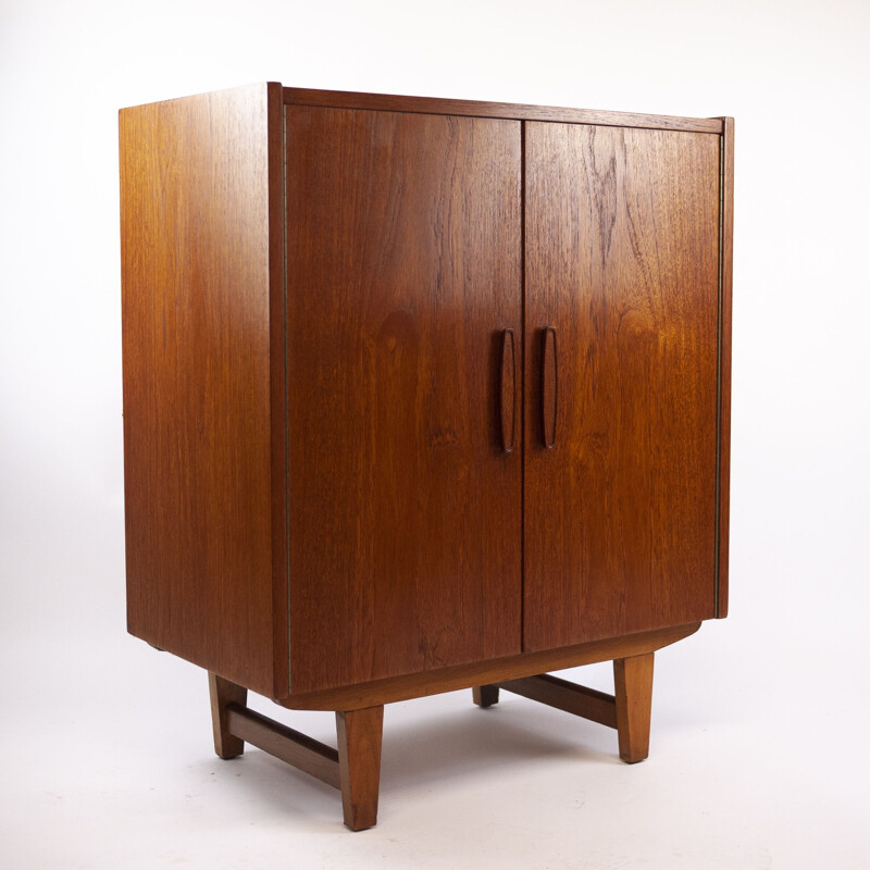 Mid-century teak cabinet with two doors, 1960s