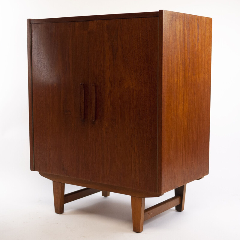 Mid-century teak cabinet with two doors, 1960s