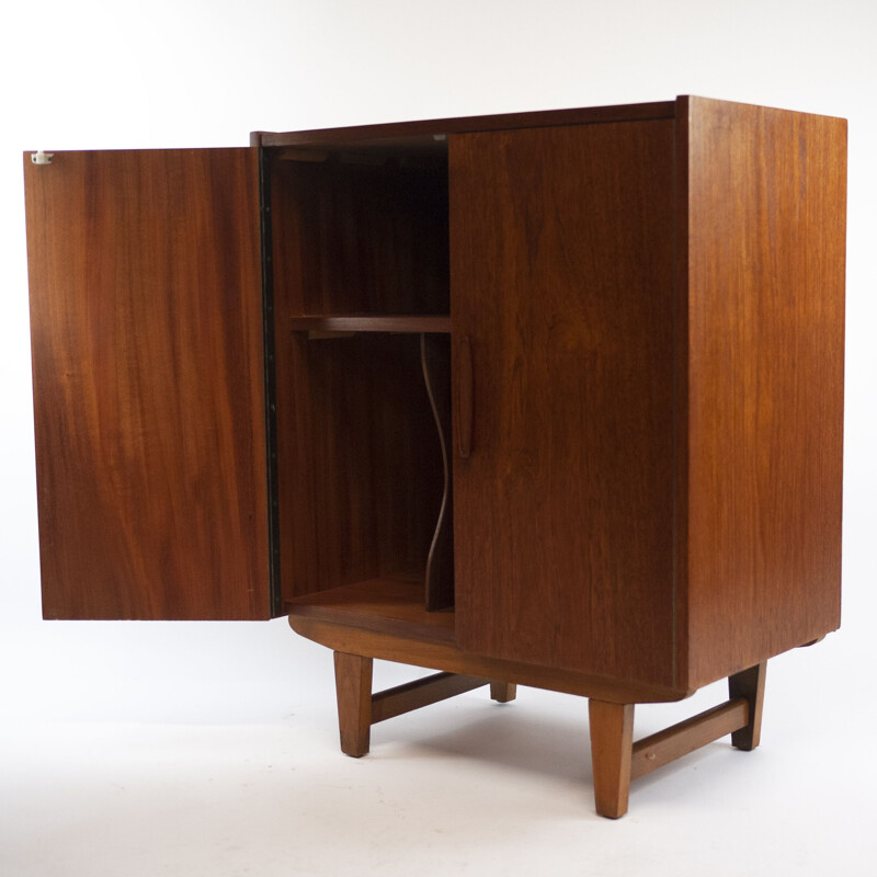 Mid-century teak cabinet with two doors, 1960s