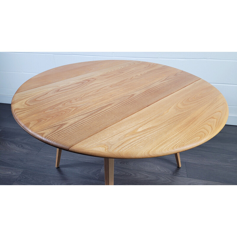 Vintage elmwood dining table by Ercol, 1960s