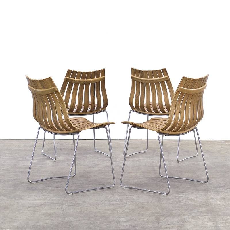 Set of 4 "Scandia" chairs, Hans BRATTRUD - 1950s