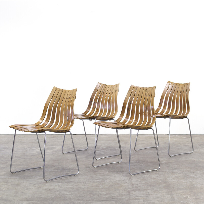 Set of 4 "Scandia" chairs, Hans BRATTRUD - 1950s