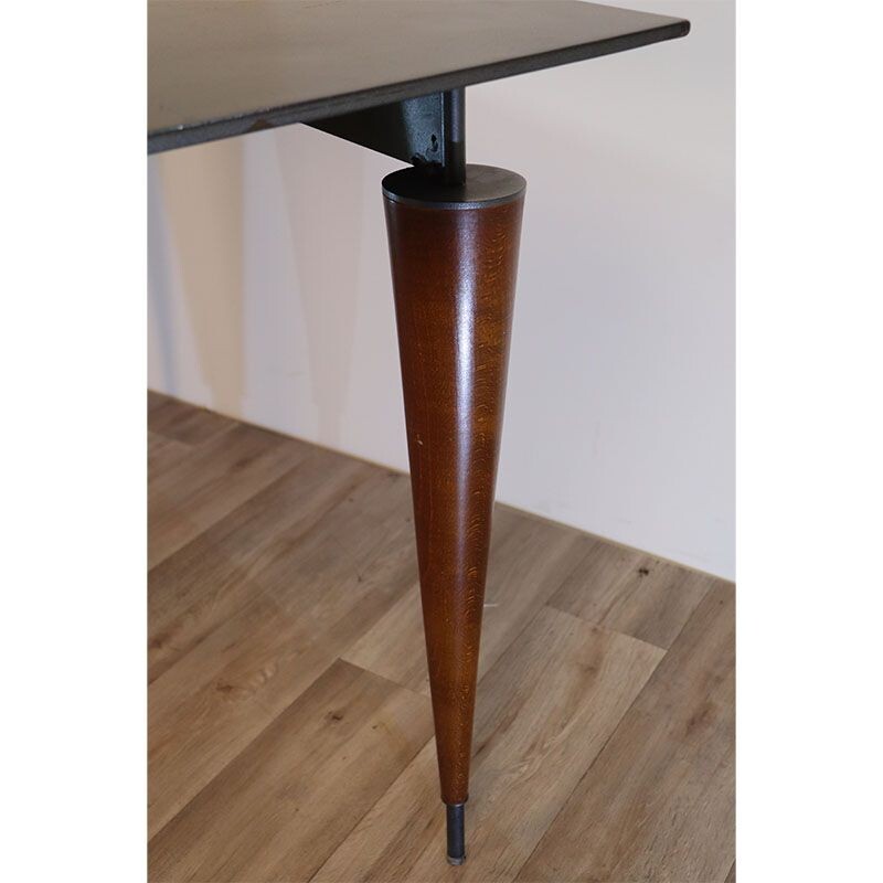 Modernistischer Vintage-Schreibtisch aus Stahl und Holz, 1980-1990