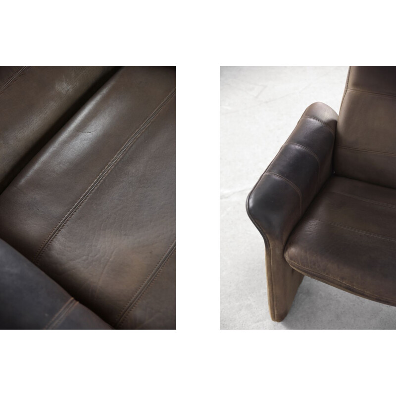 Vintage adjustable buffalo leather armchair by De Sede, Switzerland 1970s