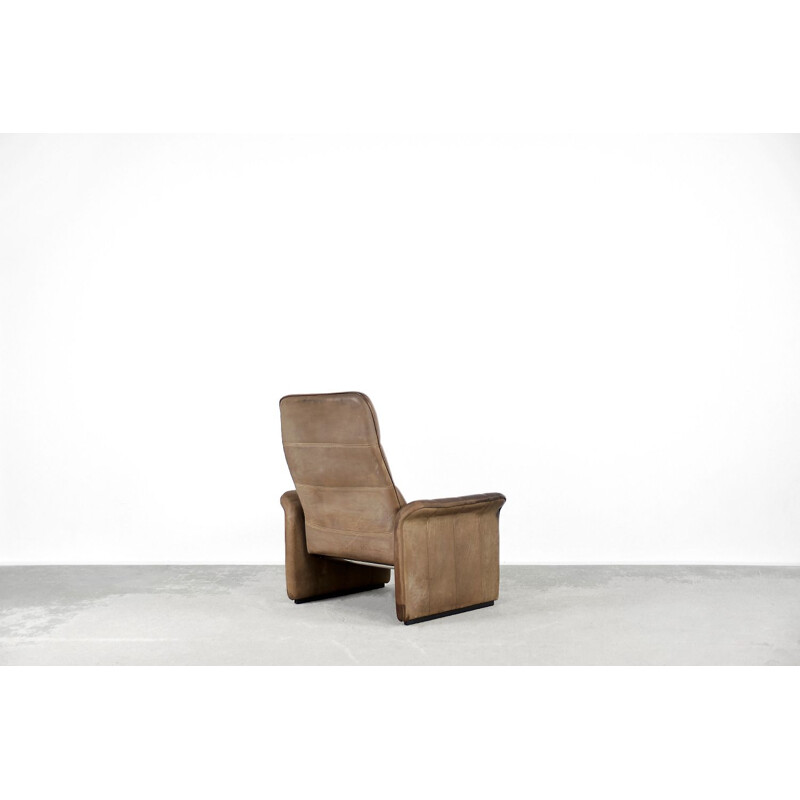 Sillón vintage ajustable en cuero de búfalo de De Sede, Suiza 1970