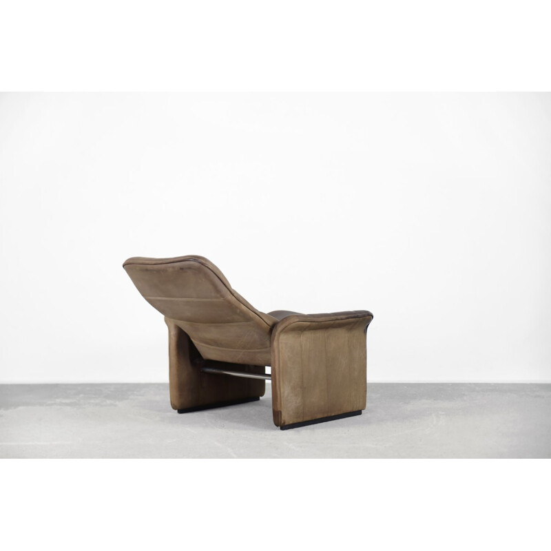 Vintage adjustable buffalo leather armchair by De Sede, Switzerland 1970s