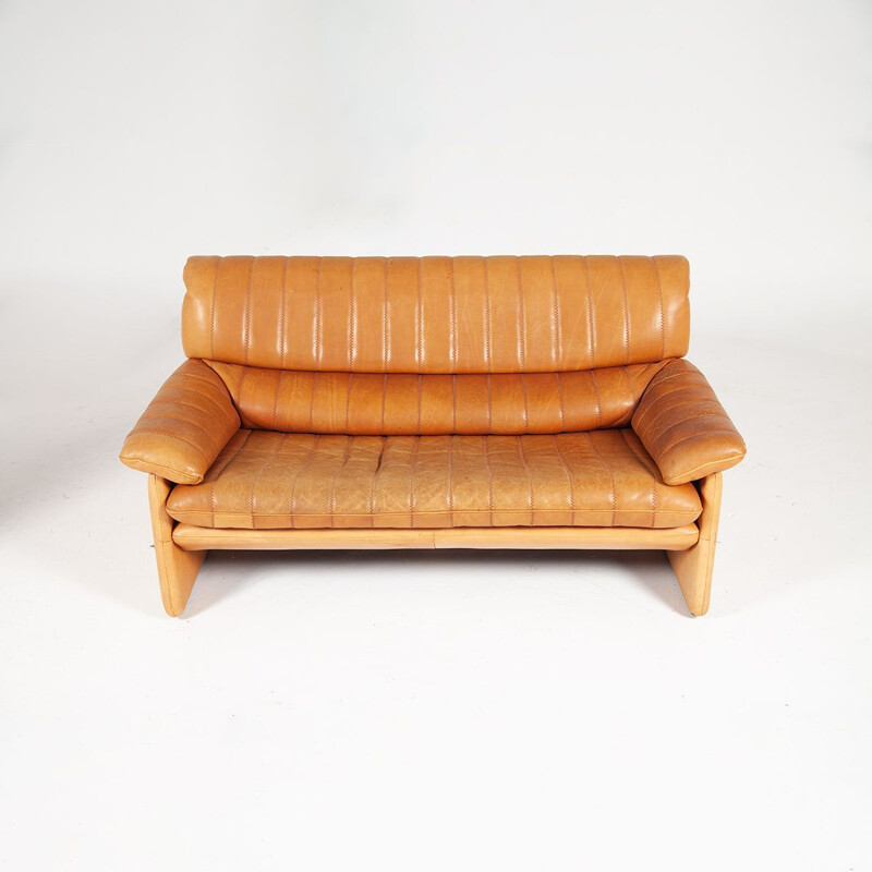 Vintage leather sofa by De Sede, Switzerland 1970s