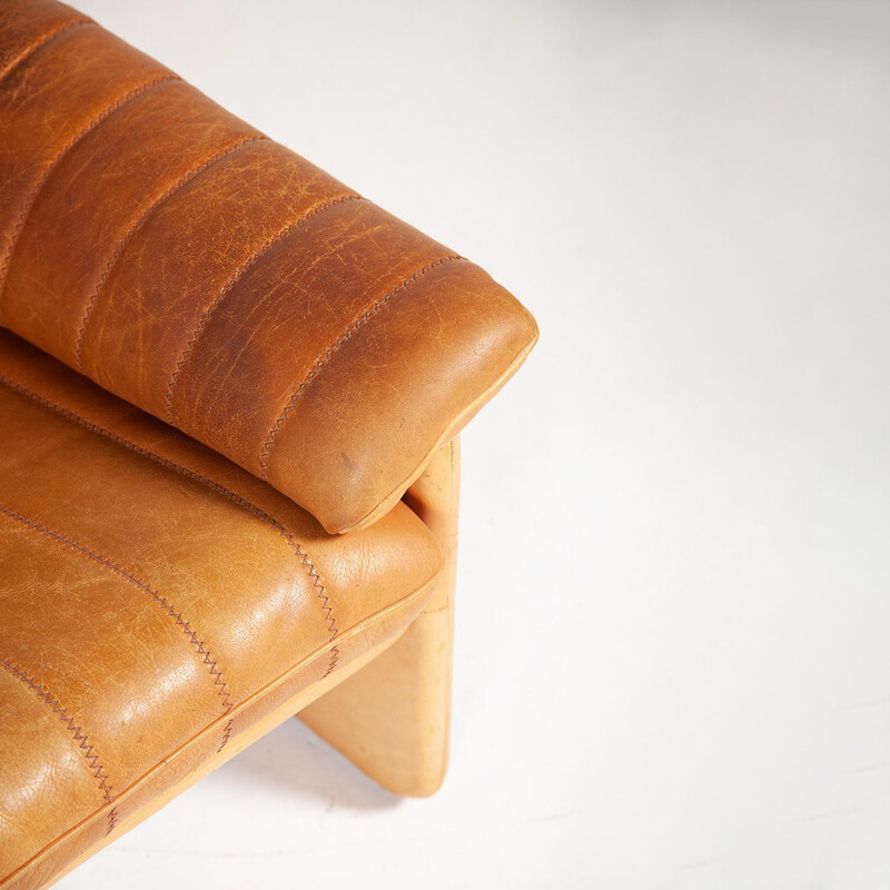 Vintage leather sofa by De Sede, Switzerland 1970s