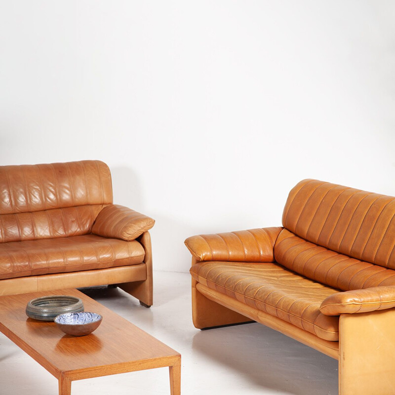 Vintage leather sofa by De Sede, Switzerland 1970s