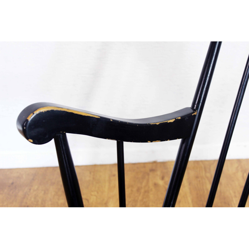 Black vintage Scandinavian rocking chair, 1960s