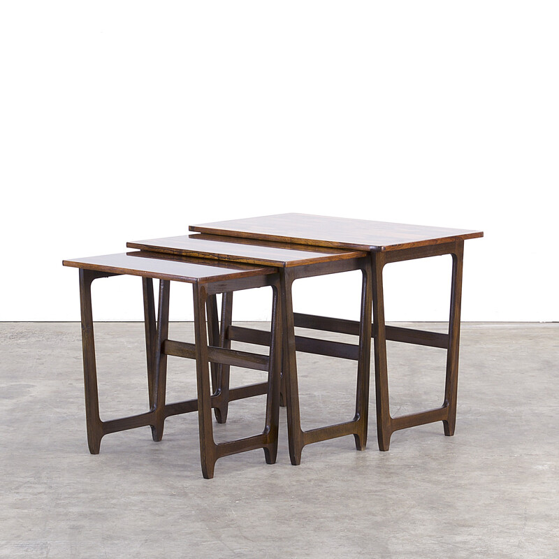 Set of 3 Nesting tables in rosewood - 1960s