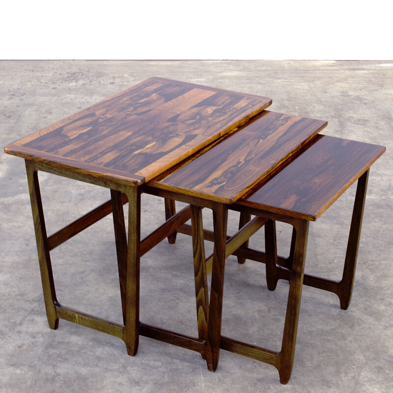 Set of 3 Nesting tables in rosewood - 1960s