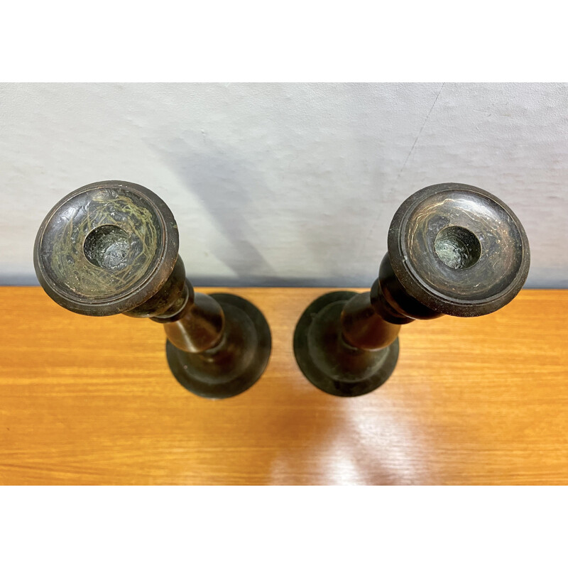 Paar Vintage-Kerzenhalter aus Metall