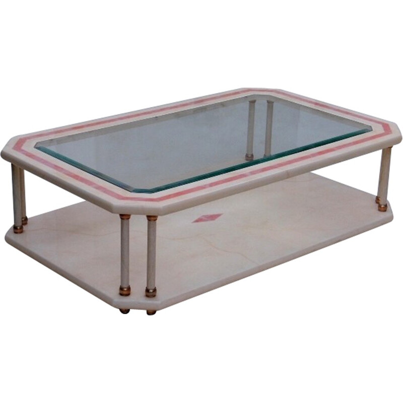 Table basse design en verre - 1970