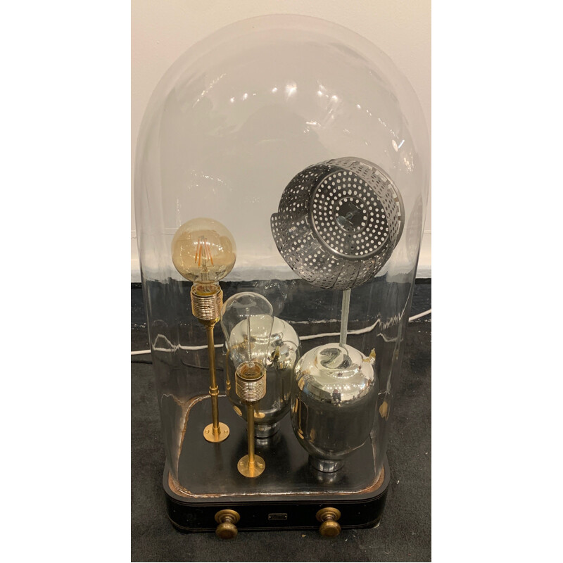 Vintage Dome Lampe aus Glas