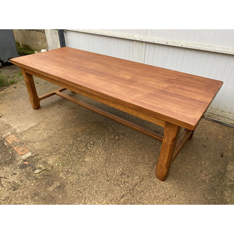 Vintage solid oakwood farm table, 1980