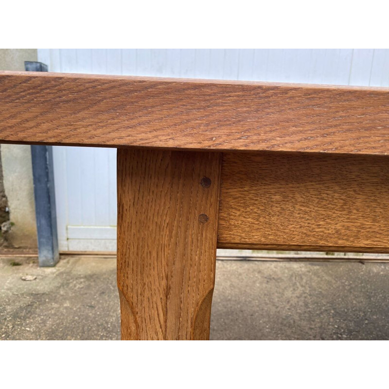 Vintage solid oakwood farm table, 1980