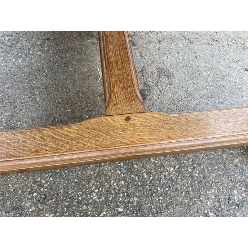 Vintage solid oakwood farm table, 1980