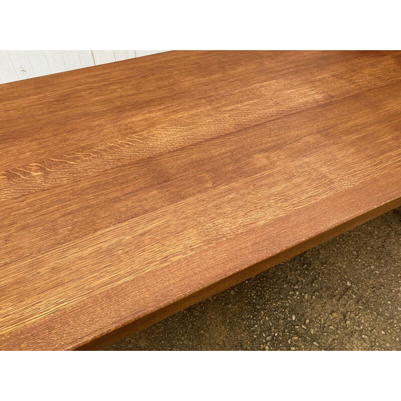 Vintage solid oakwood farm table, 1980