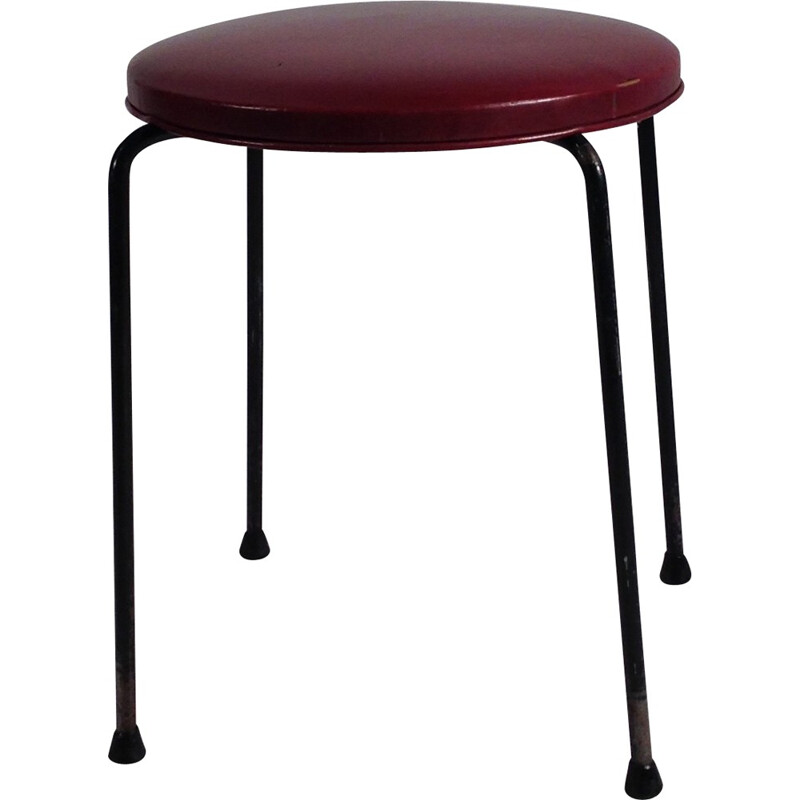 Thonet stool in metal and leatherette, Pierre PAULIN - 1950s