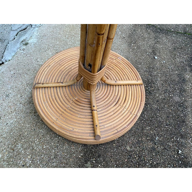 Vintage parrot coat rack in rattan, 1970