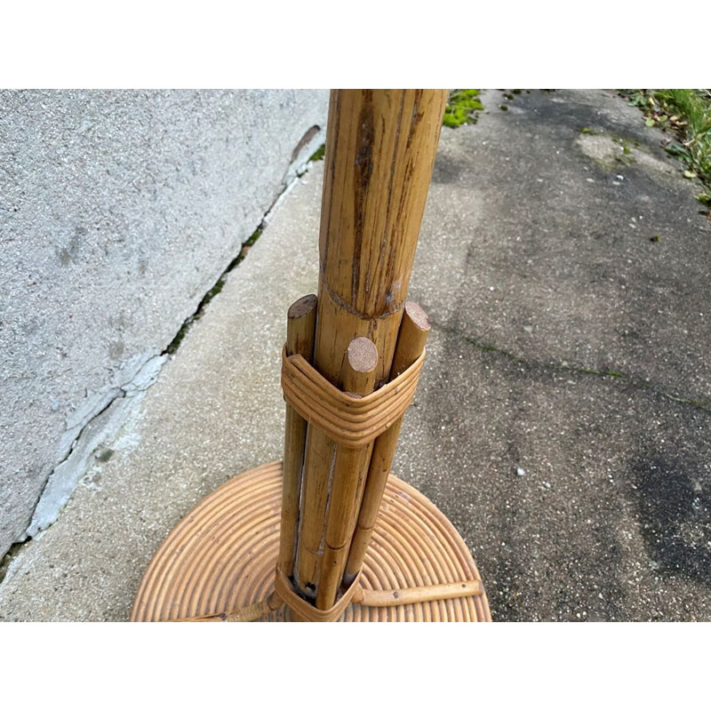 Vintage parrot coat rack in rattan, 1970