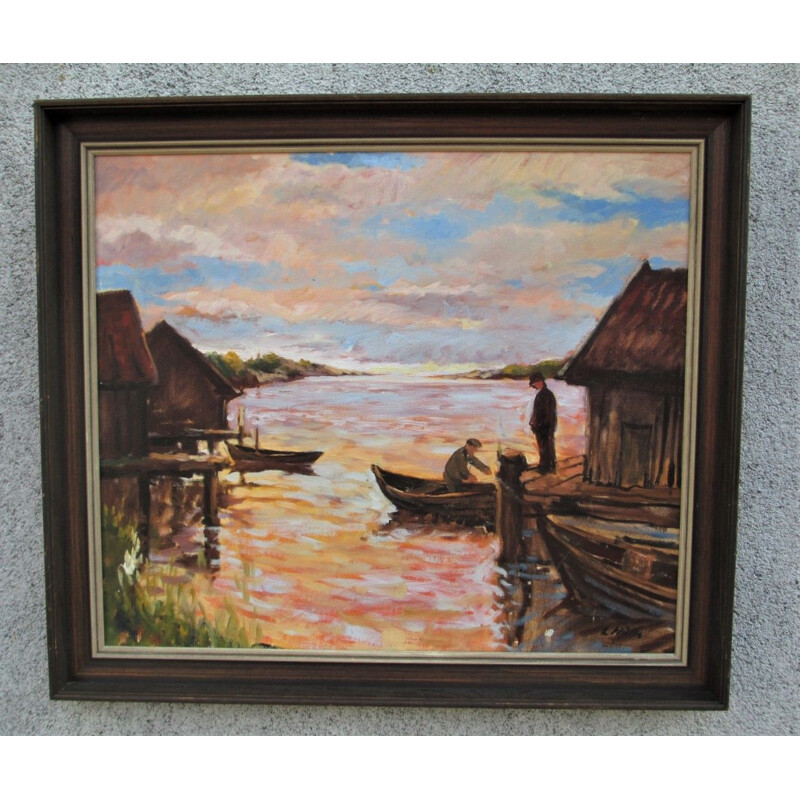 Vintage signed painting, Sweden 1970