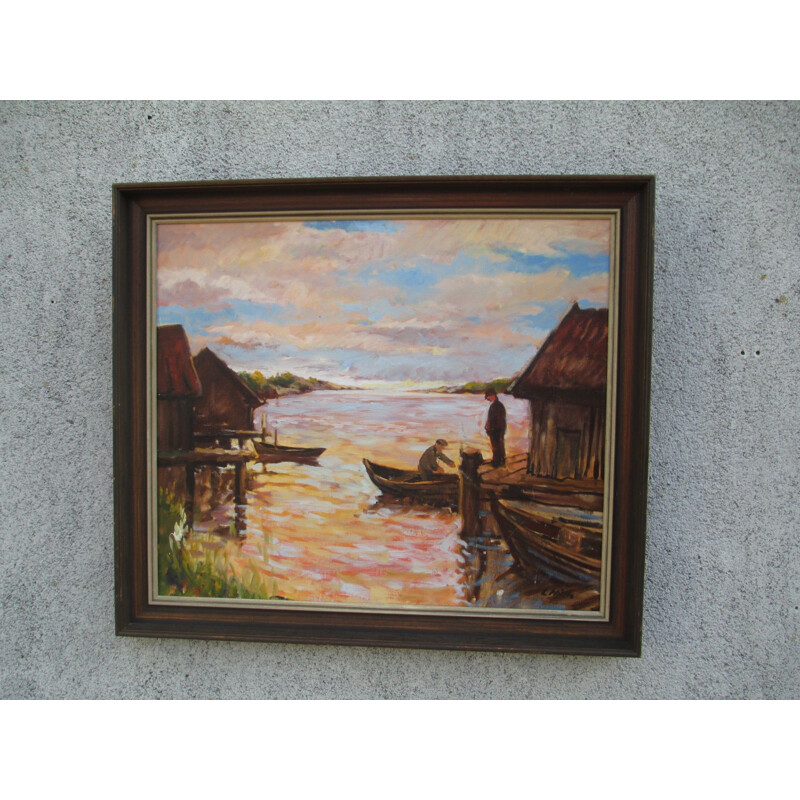 Vintage signed painting, Sweden 1970