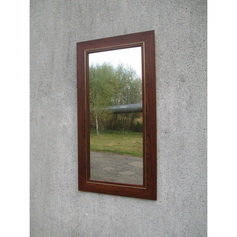 Vintage-Spiegel aus Palisanderholz, Dänemark 1970