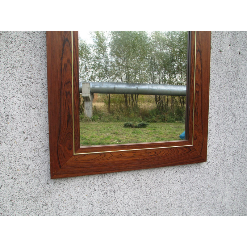 Vintage rosewood mirror, Denmark 1970s