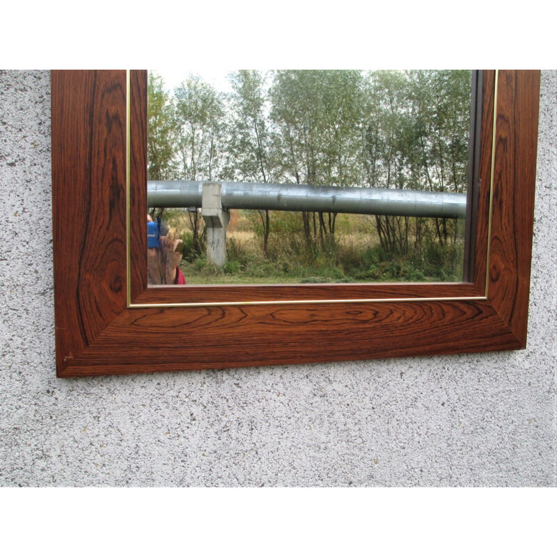 Specchio vintage in palissandro, Danimarca 1970