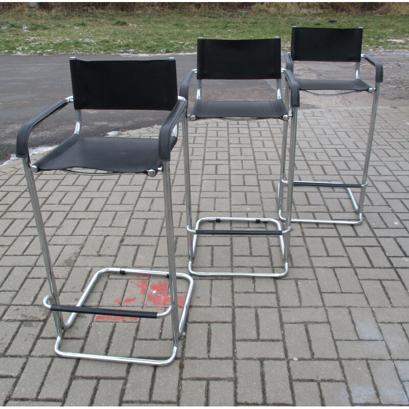 Set of 3 vintage bar stools, Italy 1960s