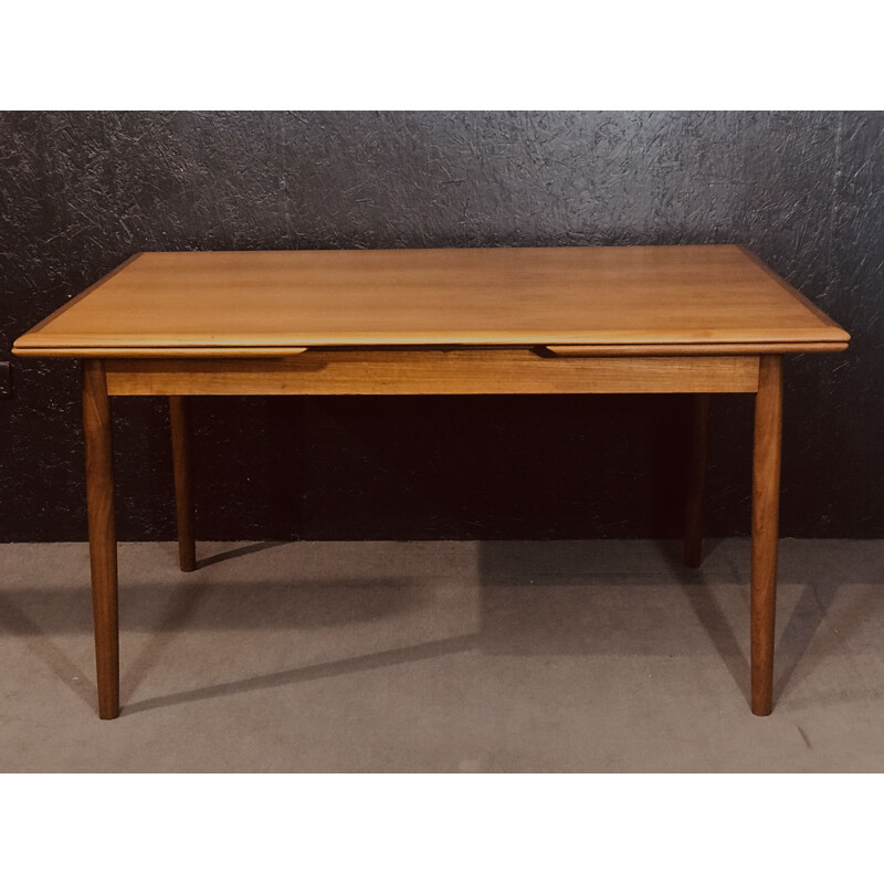 Mid-century teak extending dining table, Denmark 1960s