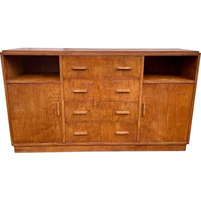 Vintage elmwood highboard by Majorelle, 1930